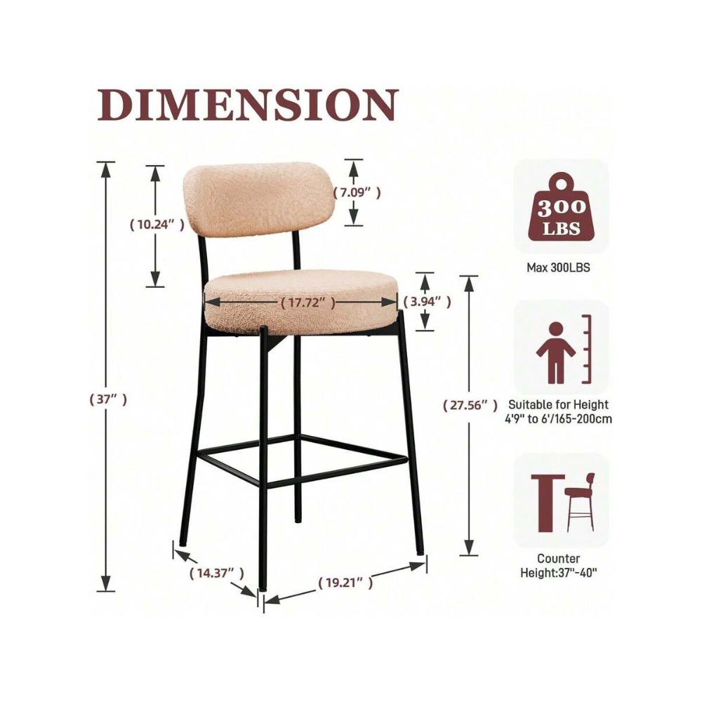 Beige Bar Stools Set of 2, 27. - Home Bar Stools recension och pris