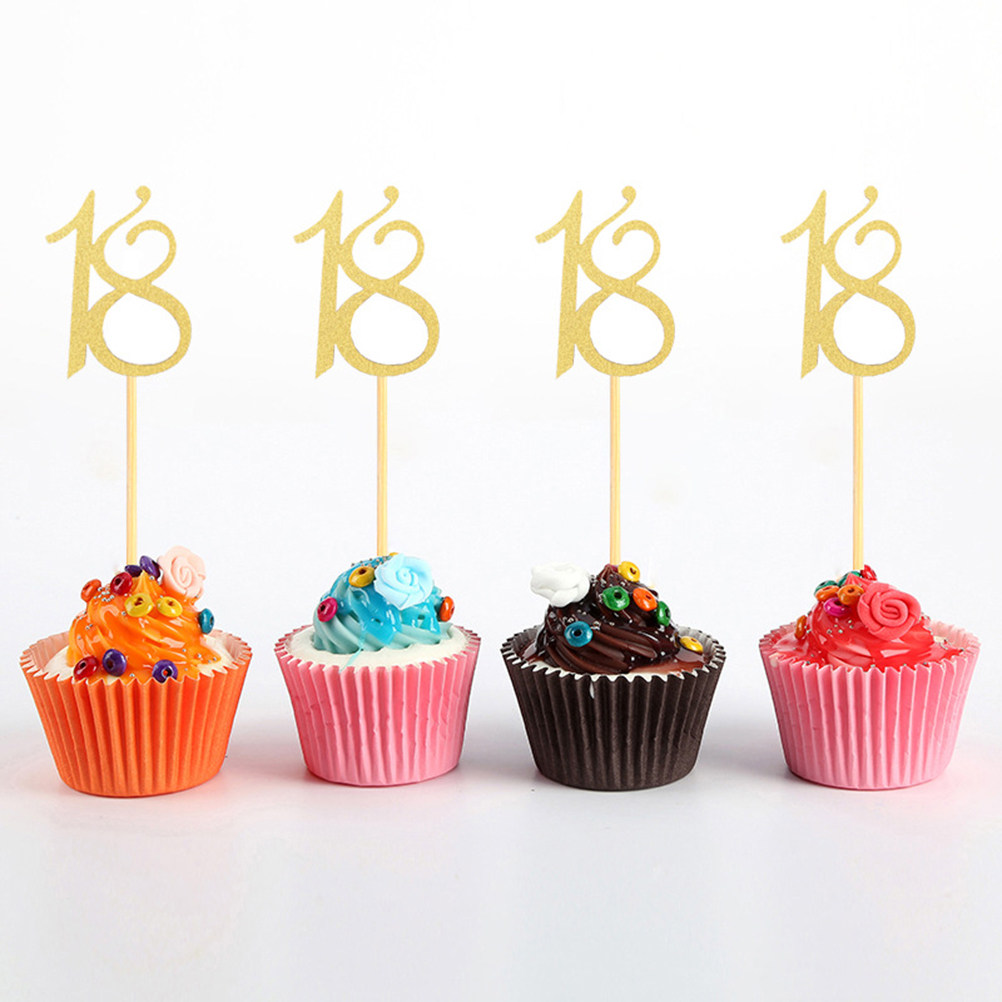 48Pcs 18Th Birthday Cake Toppe - Ice Pick Pick recension och pris