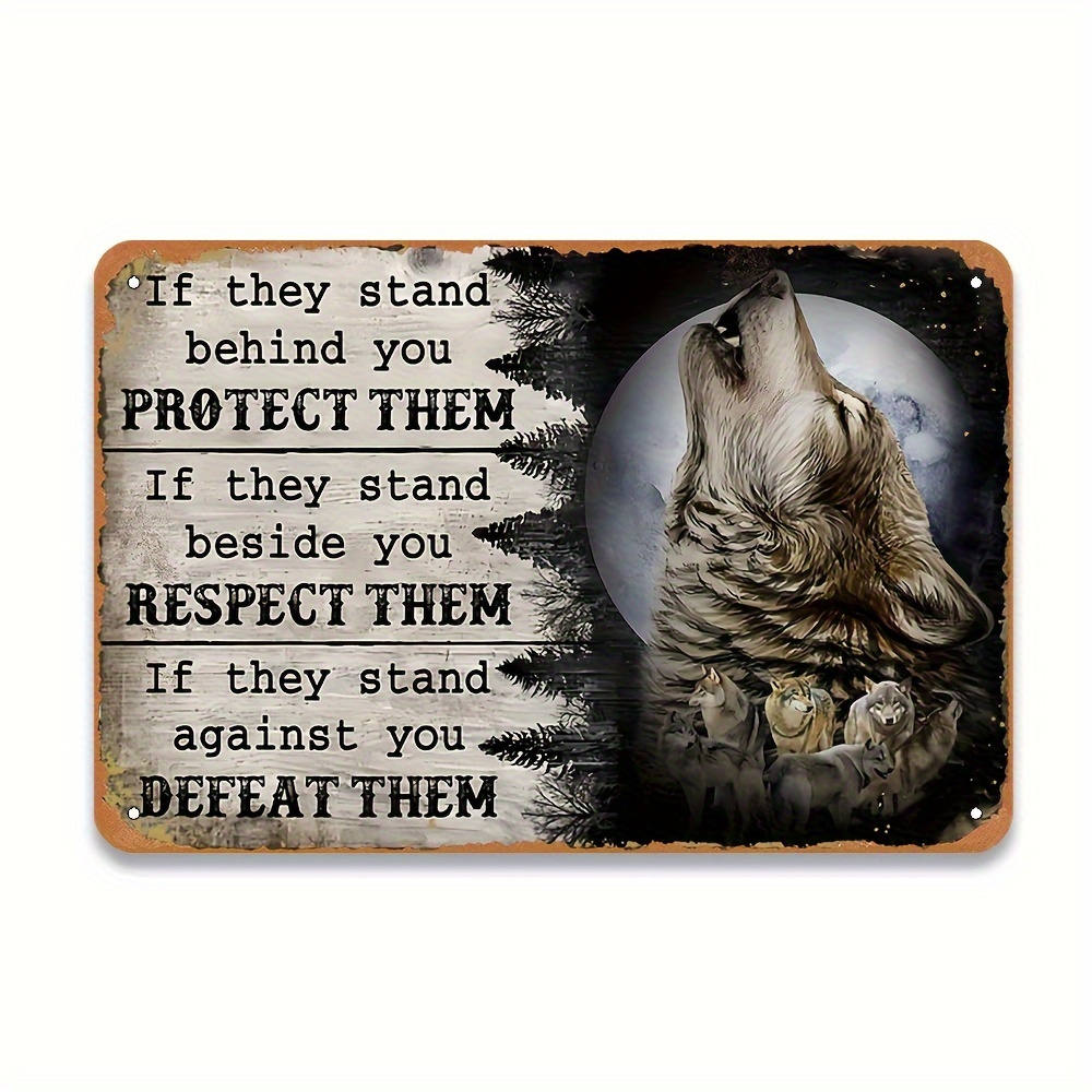 Wolf-Inspired Metal Tin Sign - - Home Bar Stand recension och pris