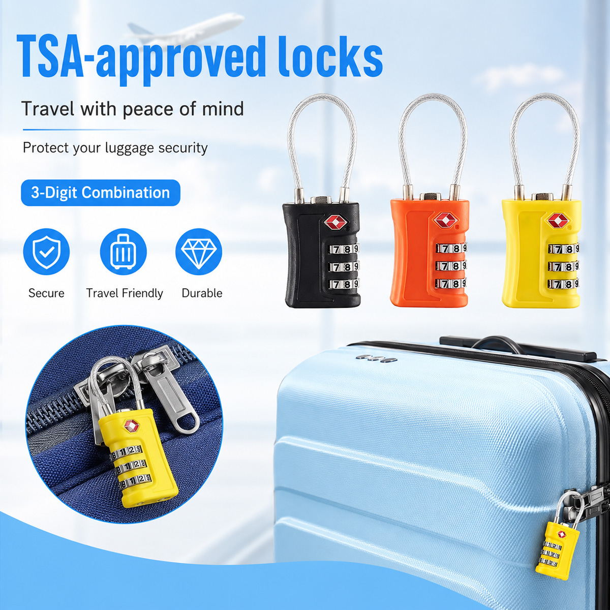 TSA Approved Luggage Lock 3 Di - Home Bargains recension och pris