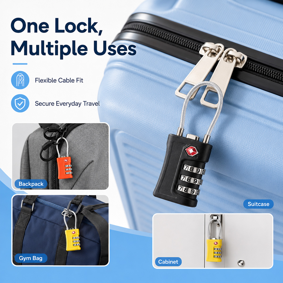 TSA Approved Luggage Lock 3 Di - Home Bargains recension och pris