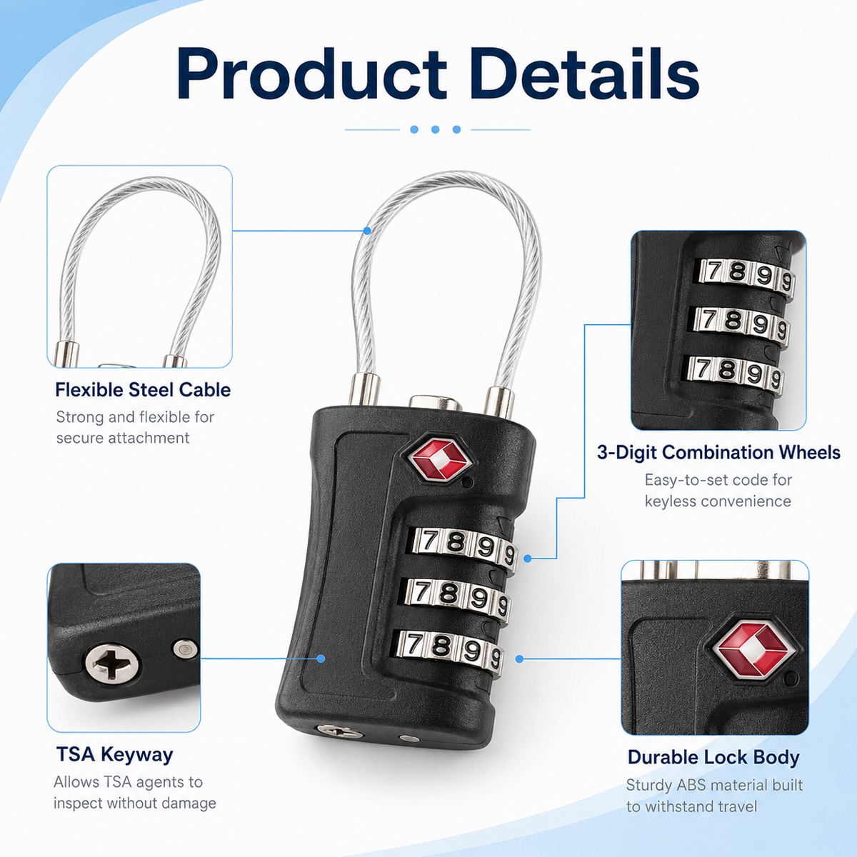 TSA Approved Luggage Lock 3 Di - Home Bargains recension och pris