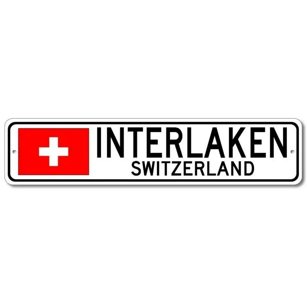 [2D Flat] Vintage Swiss Town A - Home Bar Signs recension och pris