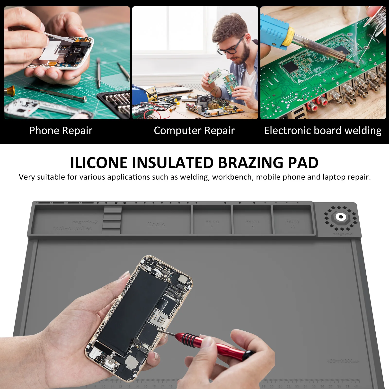 Soldering Station Mat Silicone - Bar Mat Rubber recension och pris
