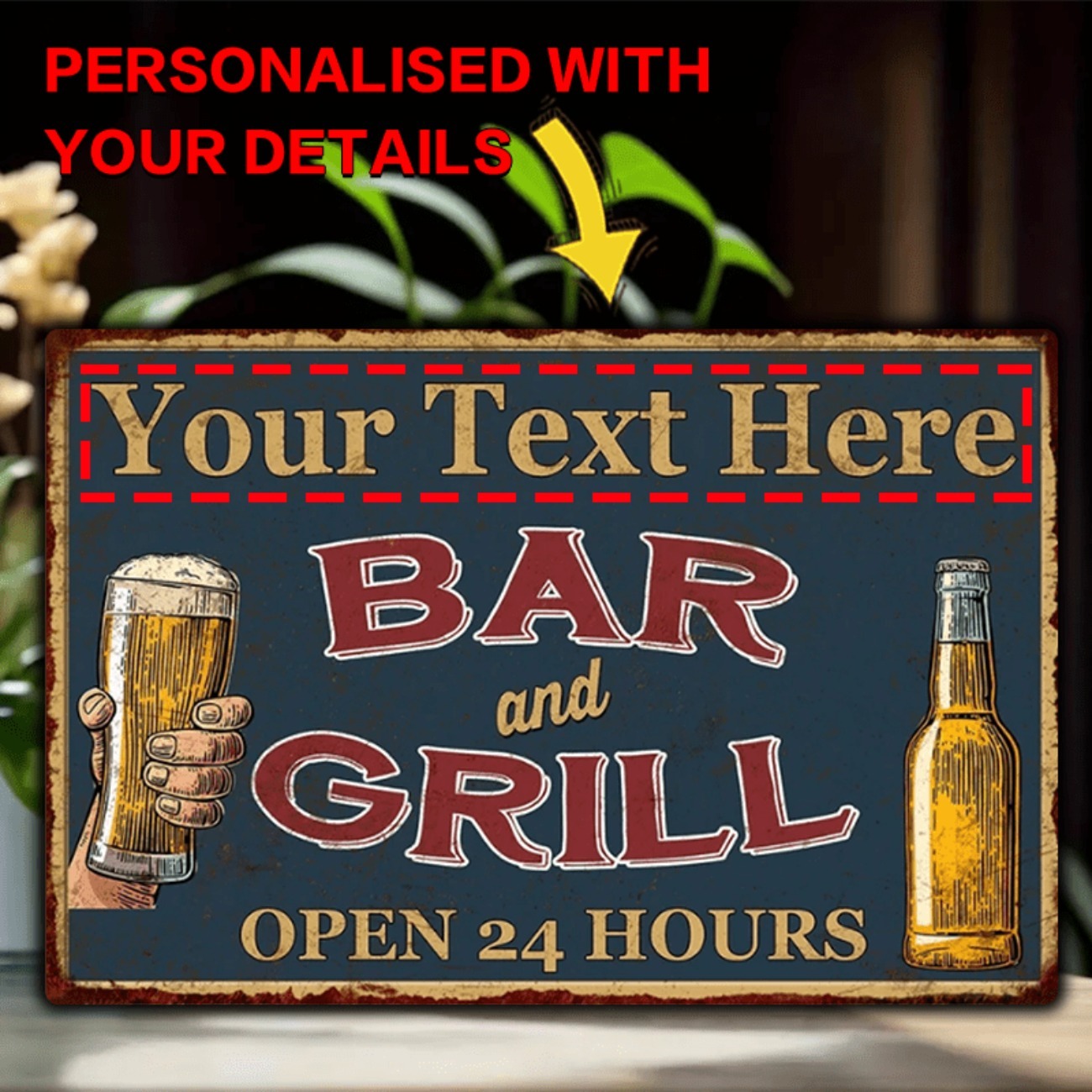 Customizable Bar & Grill Alumi - Home Bar Signs recension och pris