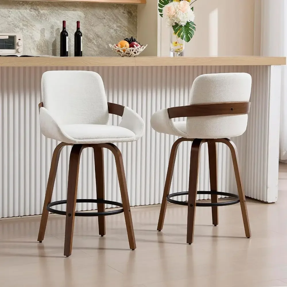 Beige Fabric Swivel Bar Stools - Home Bar Stools recension och pris