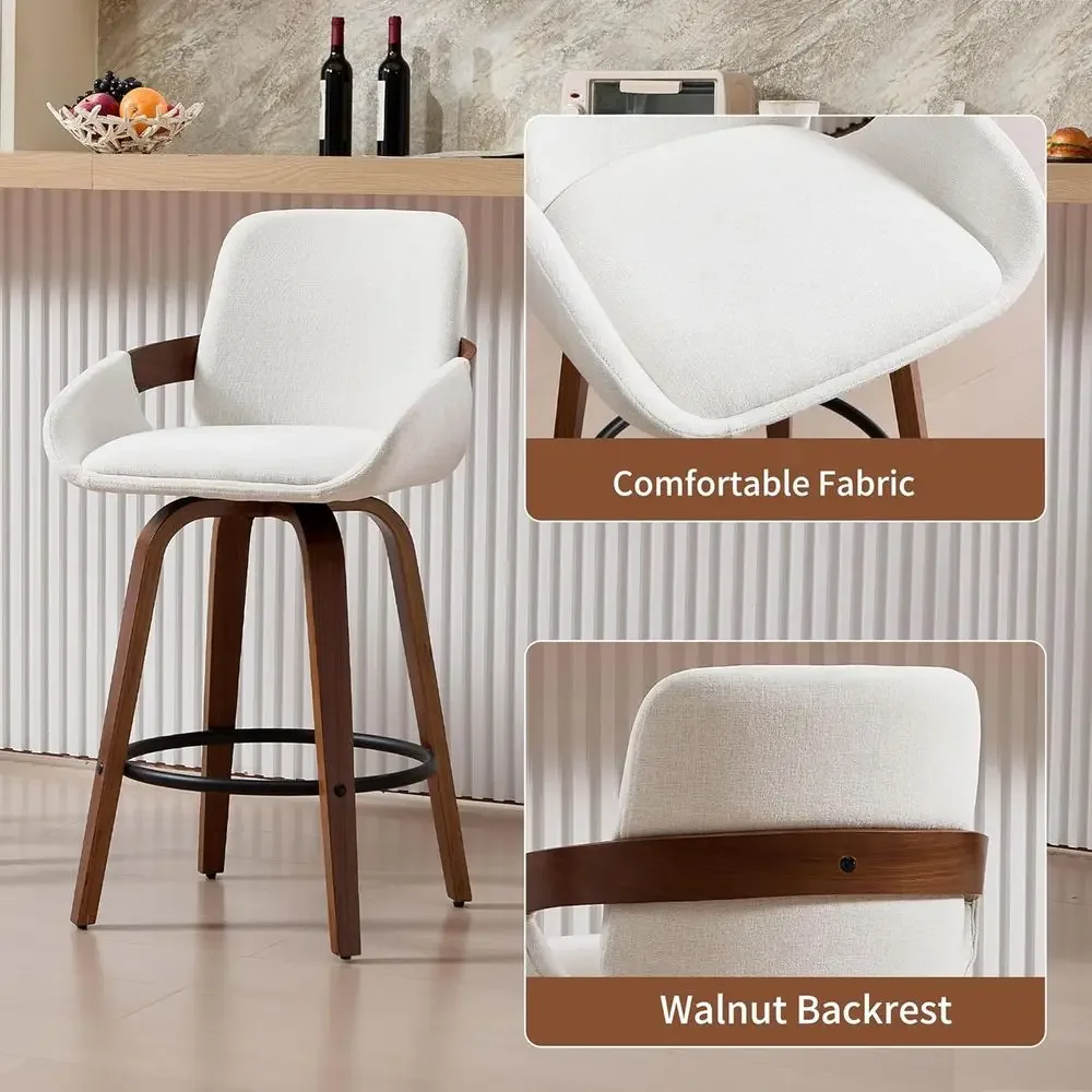 Beige Fabric Swivel Bar Stools - Home Bar Stools recension och pris