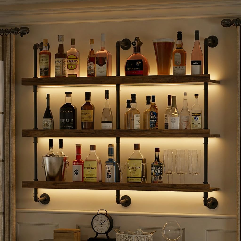 Wall Mounted Wine Rack With LE - Home Bar Stand recension och pris