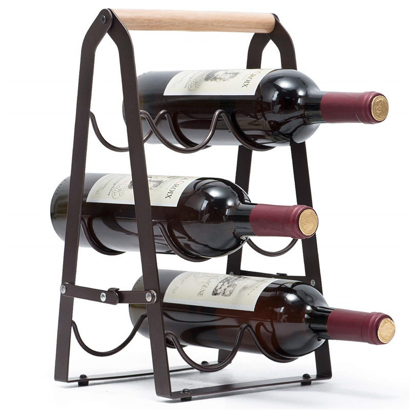 6 Bottle Iron Collapsible Stor - Home Bar Shelf recension och pris