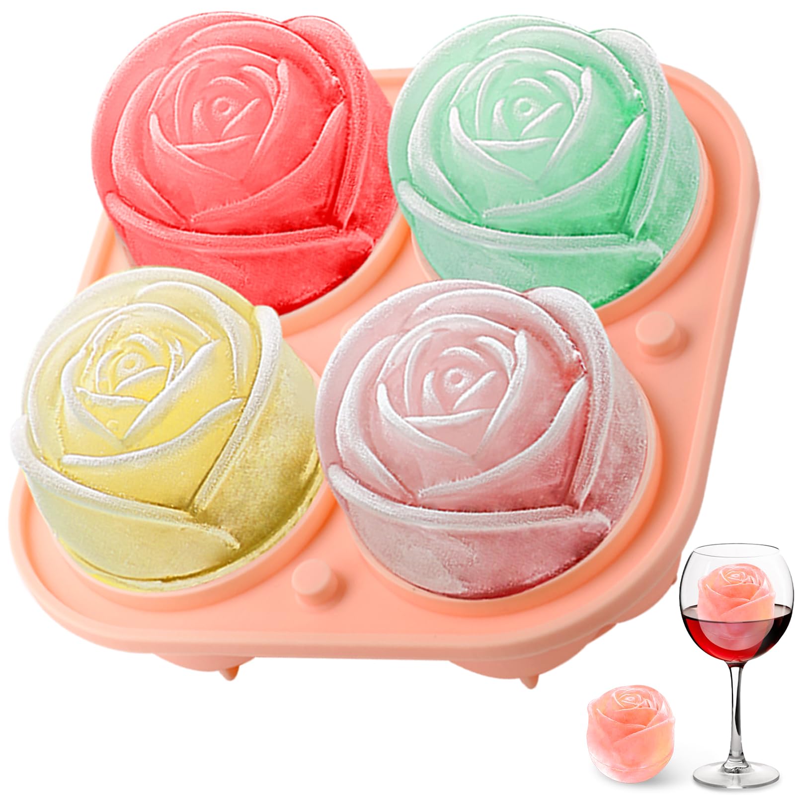 3D Rose Silicone Ice Molds 4-H - Ice Mold Sphere recension och pris