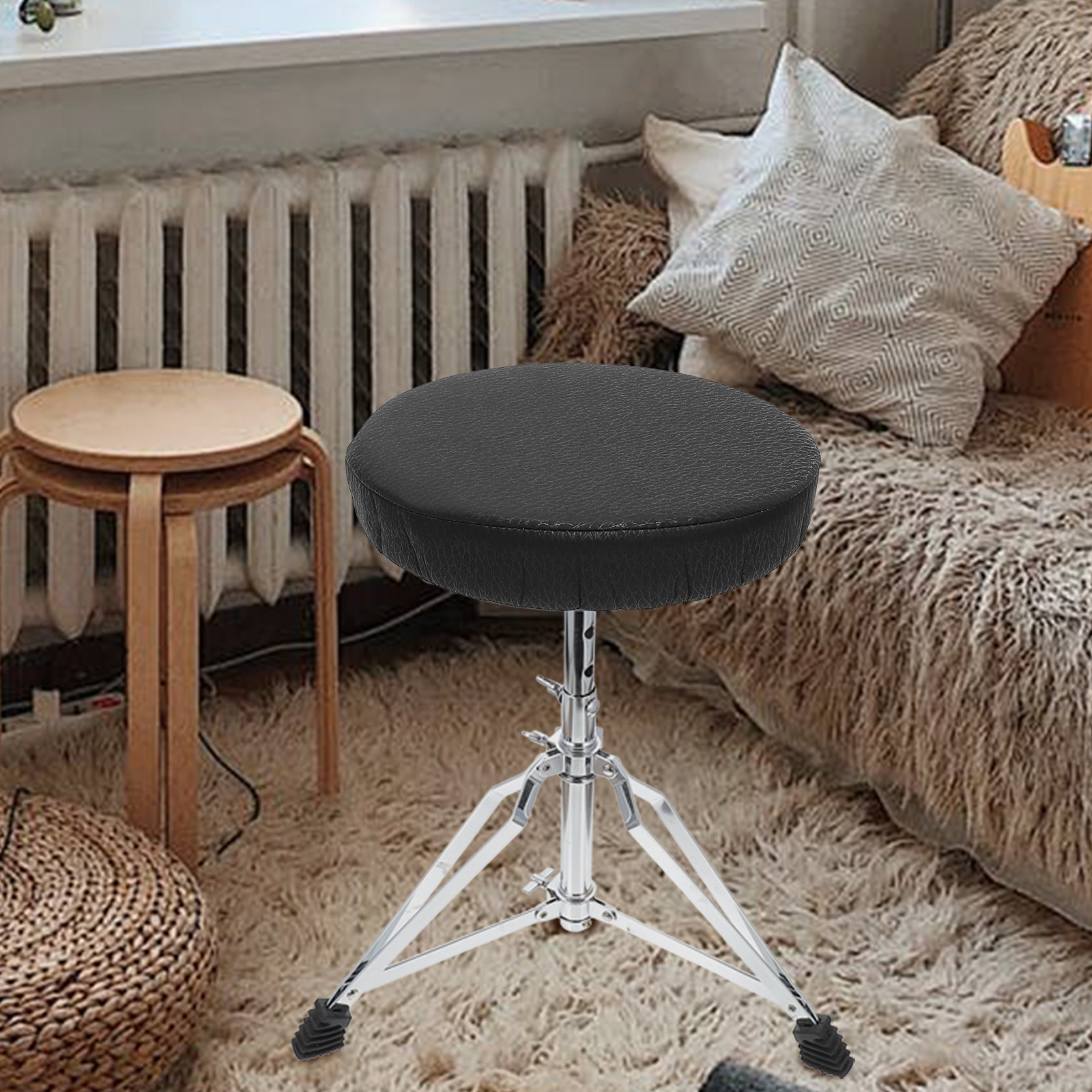 Round Stool Cover Black Elasti - Home Bar Stools recension och pris